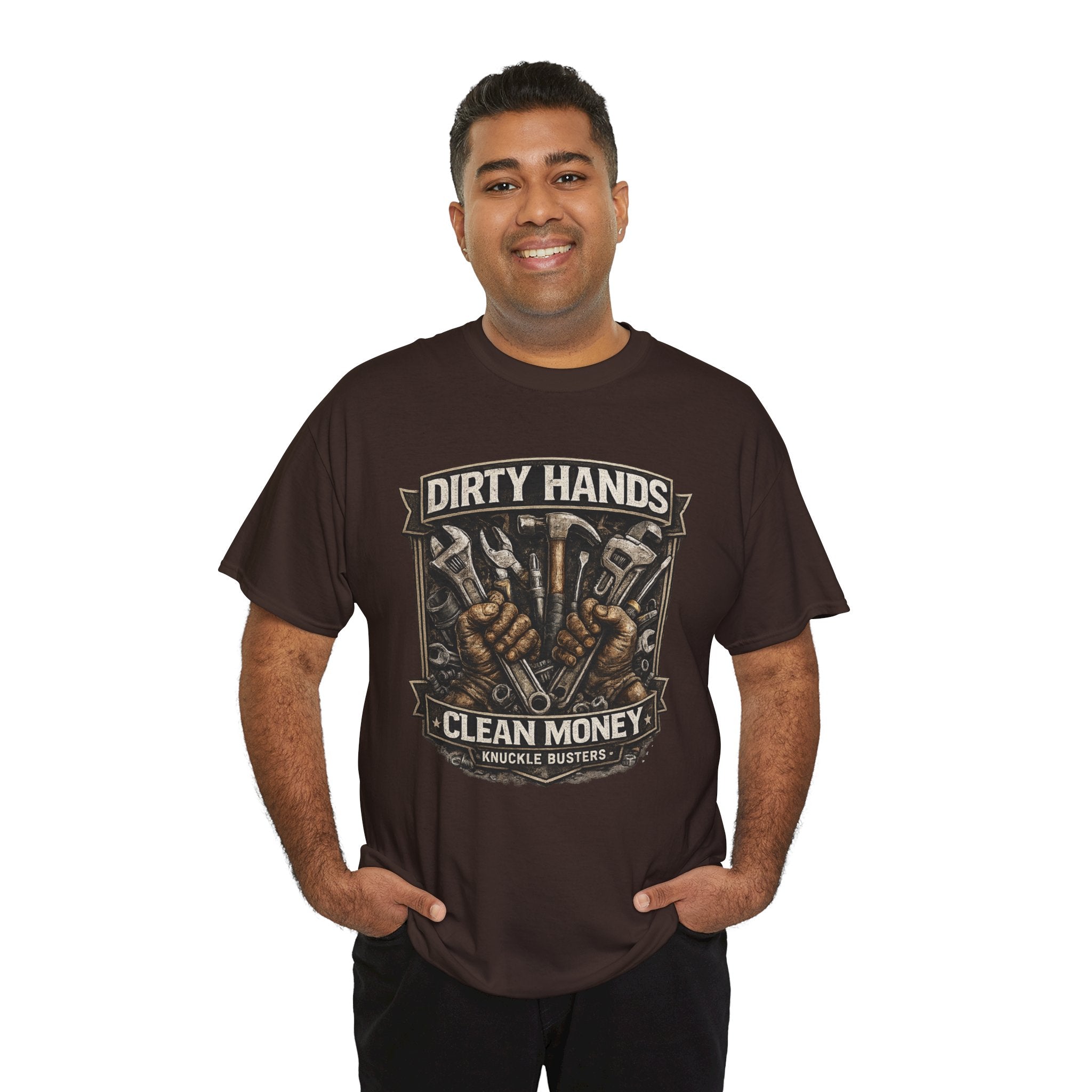 Dirty Hands Clean Money Shirt, Blue Collar Work Tee, Mechanic Gift Shirt, Tradesman Graphic Tee, Knuckle Busters Workwear