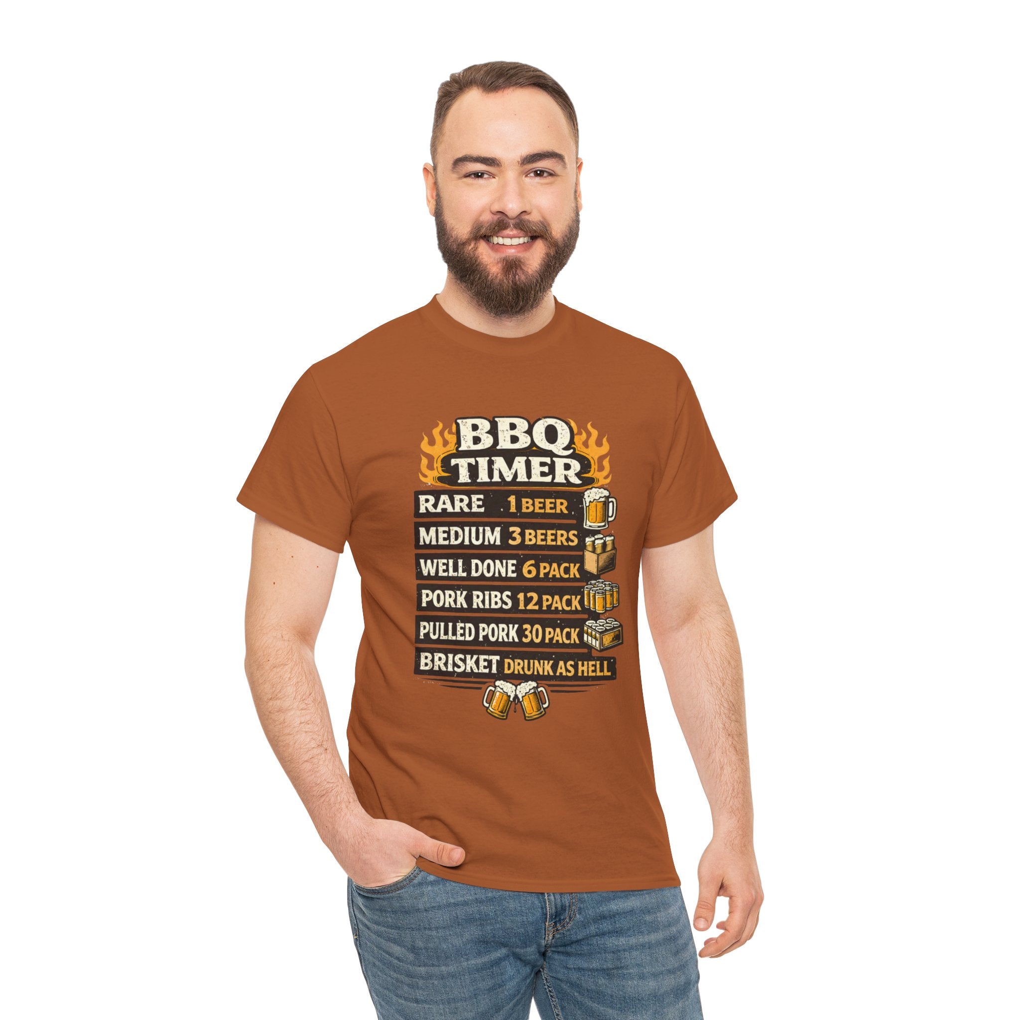 BBQ Timer Shirt – Funny Grill Master Beer Guide Tee – Dad Barbecue Shirt – Gift for Beer Lover