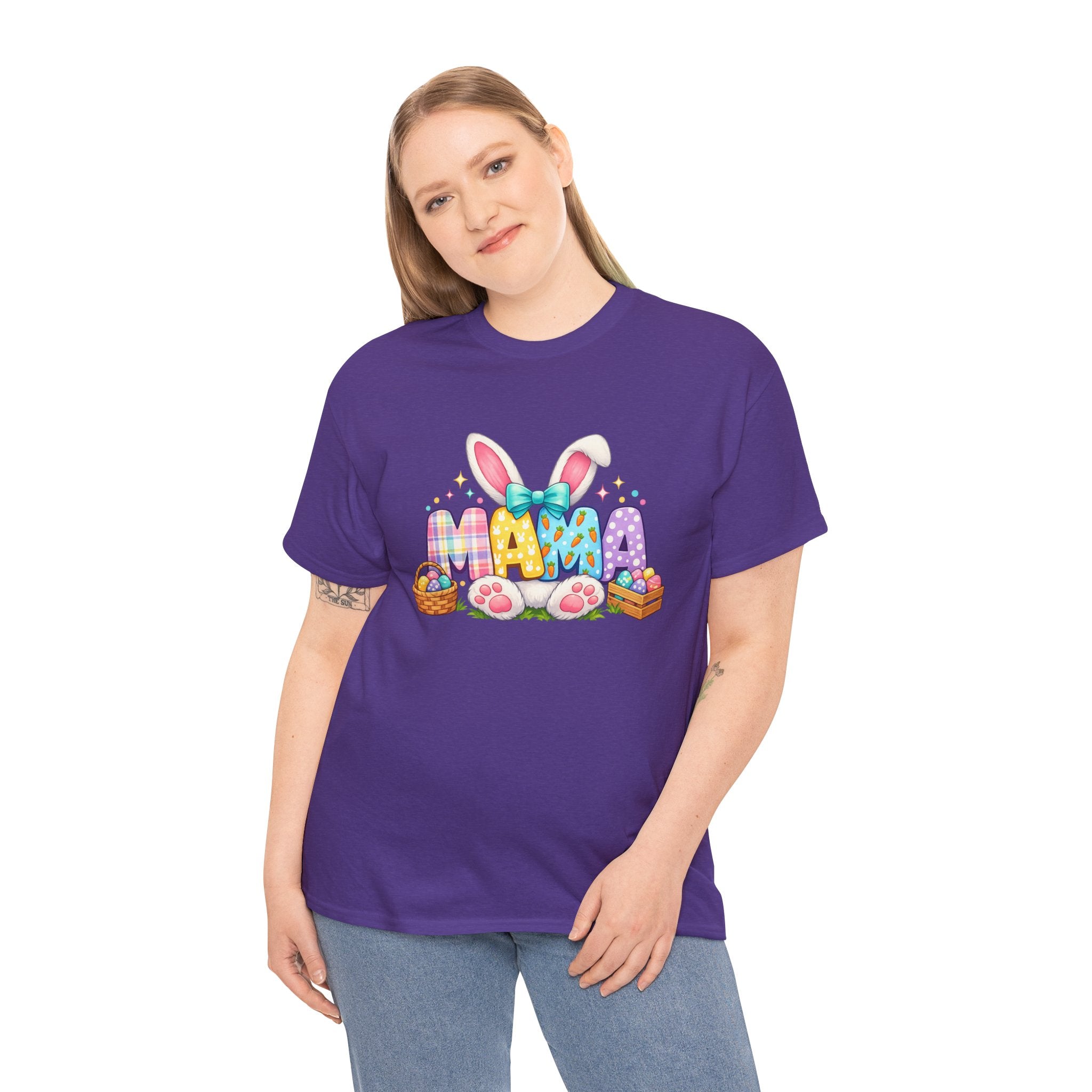Easter Mama Shirt – Cute Pastel Bunny Ears & Eggs Graphic Tee for Moms – Spring Holiday T-Shirt Gift for Mom