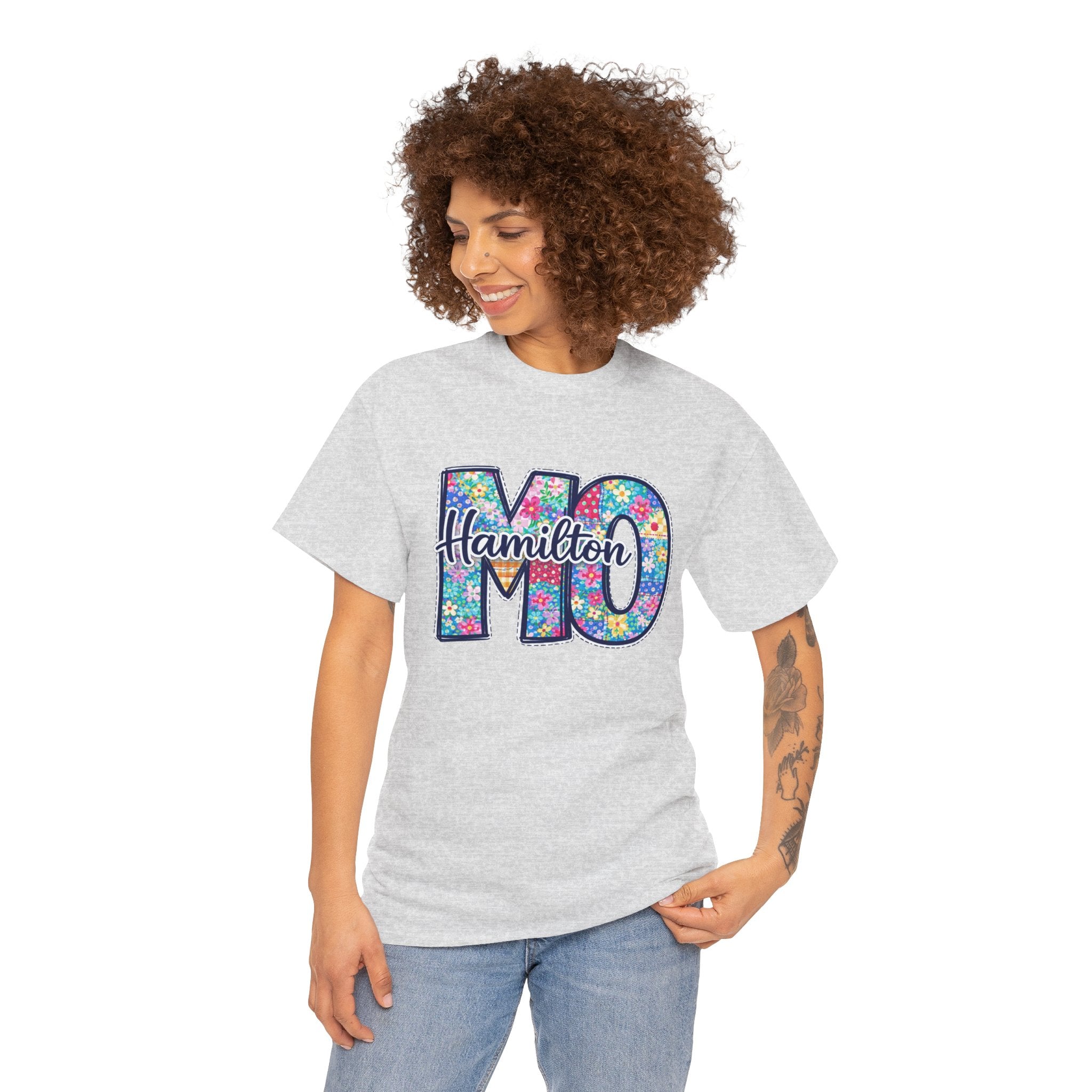 Hamilton Missouri Quilt Shirt – MO Patchwork T-Shirt, Quilters Capital Design, Missouri Quilt Town Tee, Sewing Lover Gift, Floral Quilt Shirt