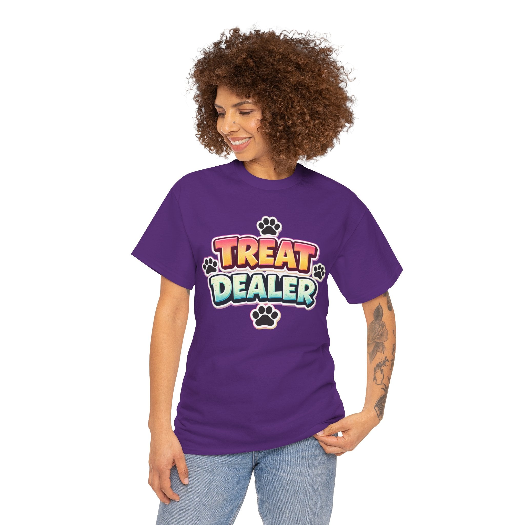 Treat Dealer Dog Shirt – Funny Dog Mom & Dog Dad Paw Print Graphic Tee