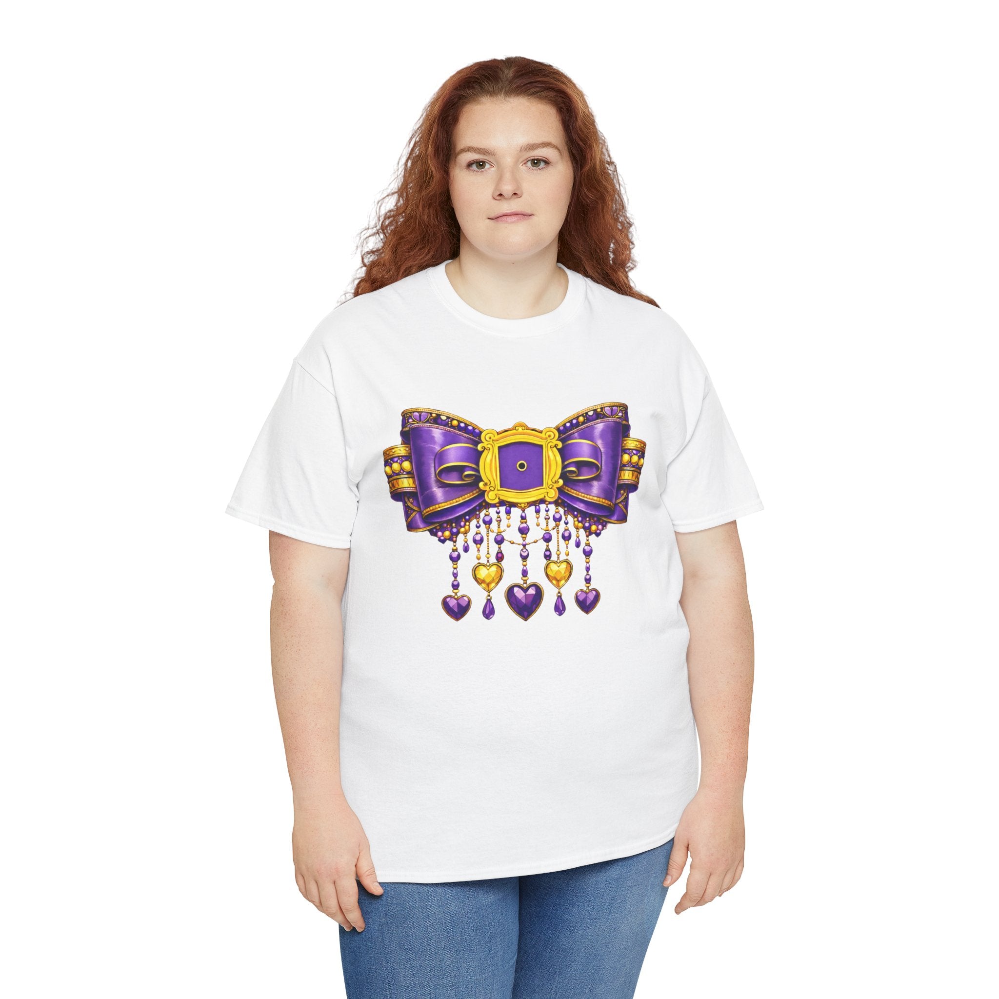 Friends Inspired Purple Bow Shirt – Coquette Chandelier Bow Graphic Tee, Girly Aesthetic Apparel