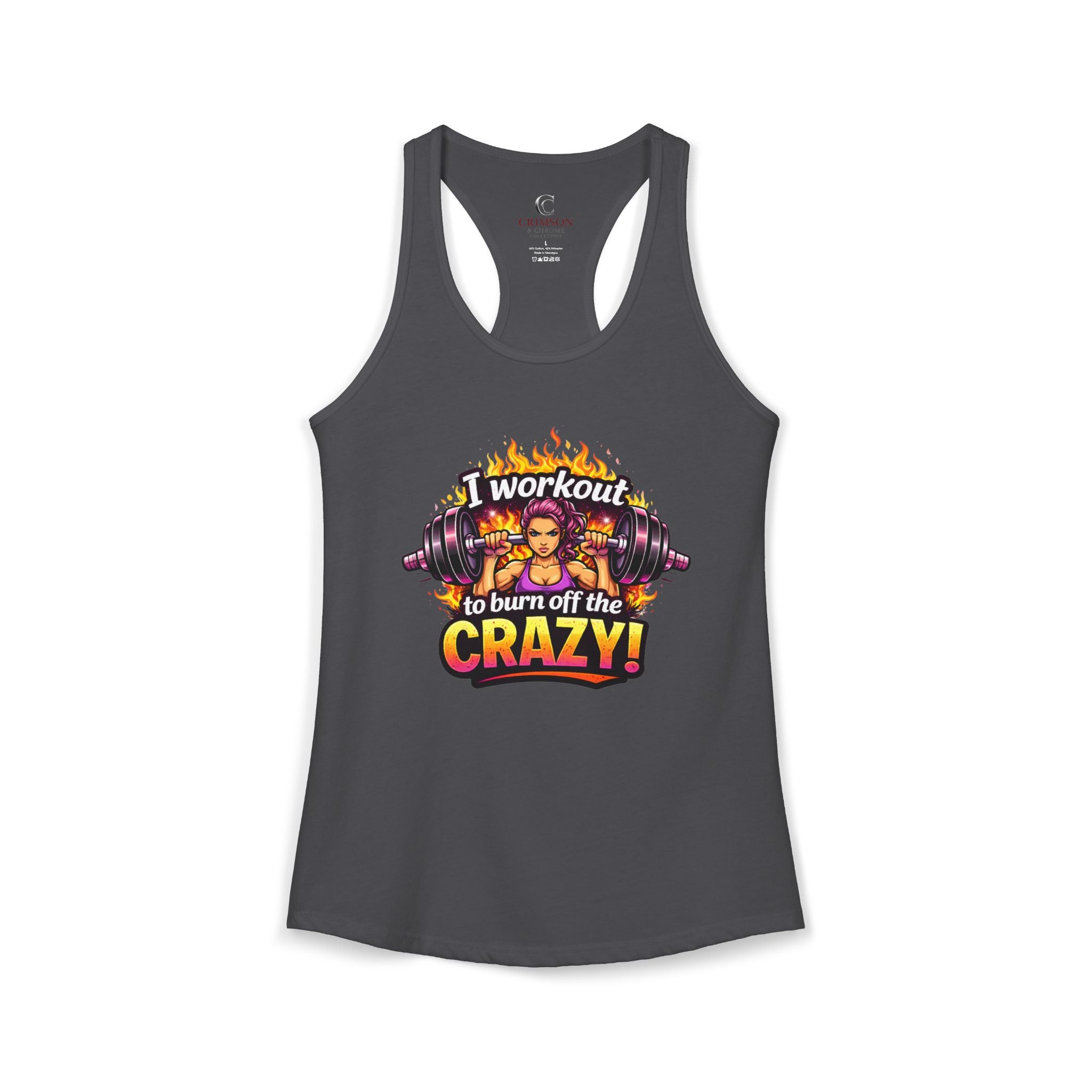 I Workout to Burn Off the Crazy Razorback Tank – Funny Women’s Gym Workout Top