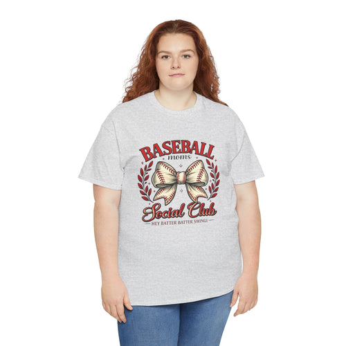 Baseball Moms Social Club Shirt – Baseball Mom Bow Tee – Cute Baseball Mom Shirt – Game Day Mom Shirt – Baseball Season Mom Gift