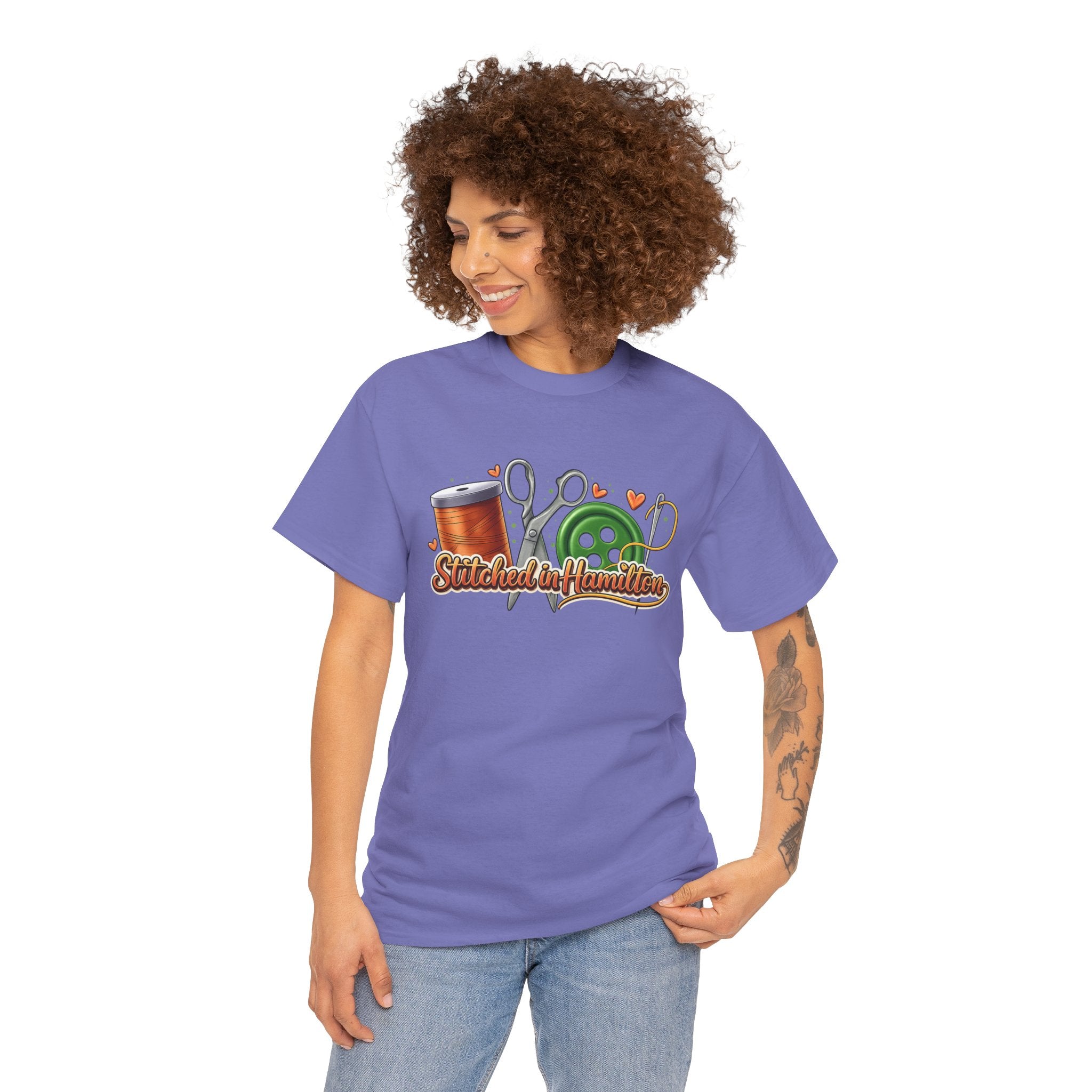 Stitched in Hamilton Shirt | Quilting Town Tee | Sewing Lover Gift | Quilt Retreat Shirt | Fabric Lover Apparel