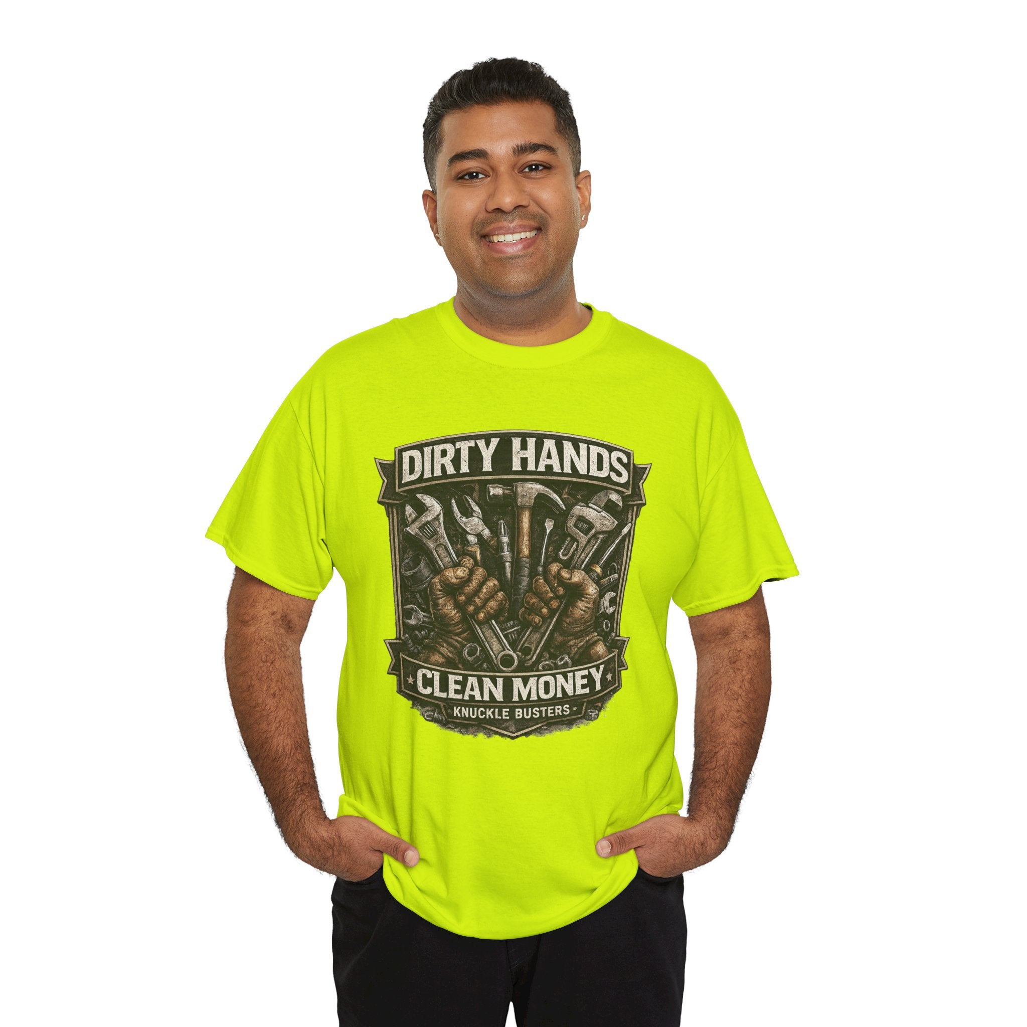 Dirty Hands Clean Money Shirt, Blue Collar Work Tee, Mechanic Gift Shirt, Tradesman Graphic Tee, Knuckle Busters Workwear