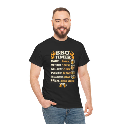 BBQ Timer Shirt – Funny Grill Master Beer Guide Tee – Dad Barbecue Shirt – Gift for Beer Lover