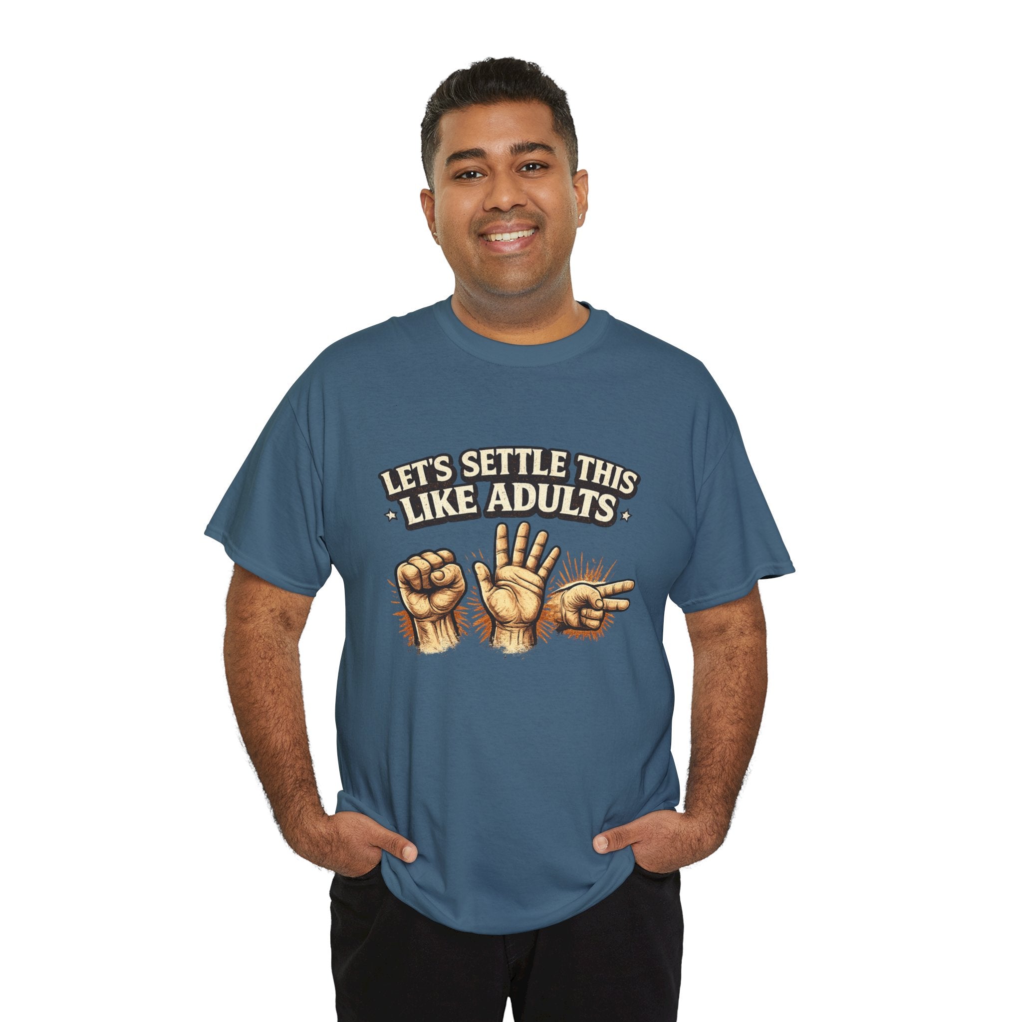 Let’s Settle This Like Adults Rock Paper Scissors T-Shirt – Funny Sarcastic Graphic Tee