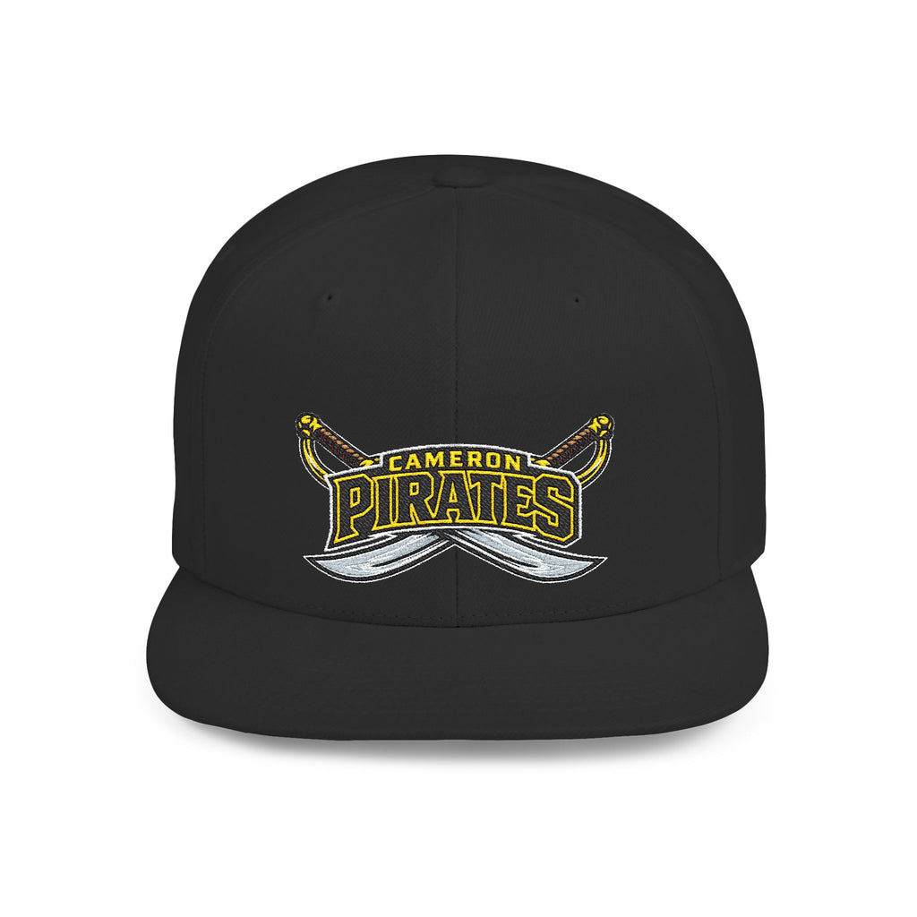Flat Bill Snapback Hat — Cameron Pirates Logo Cap