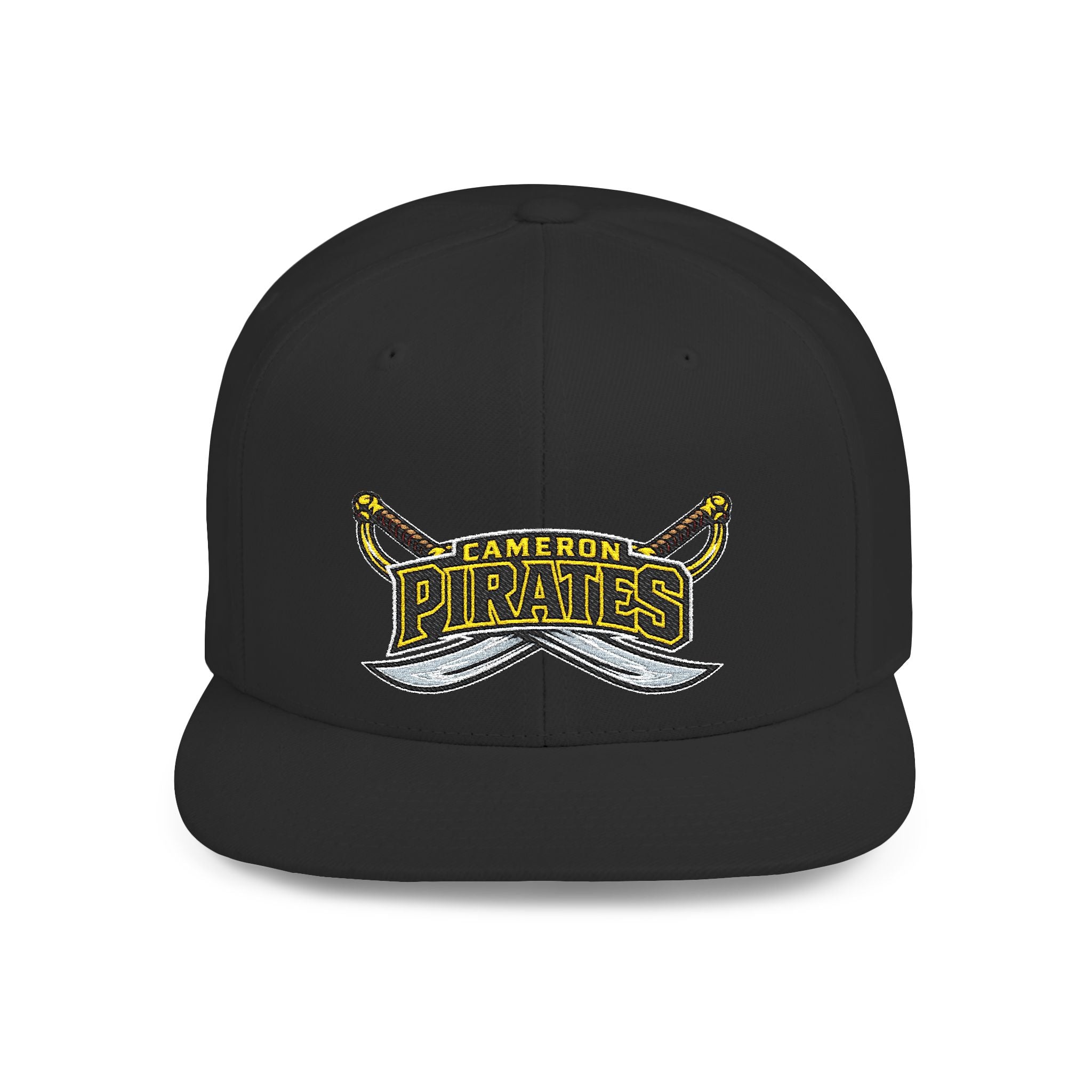 Flat Bill Snapback Hat — Cameron Pirates Logo Cap