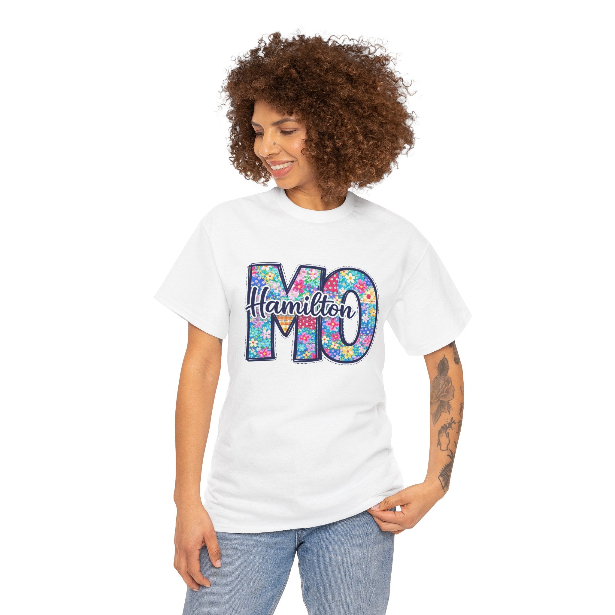 Hamilton Missouri Quilt Shirt – MO Patchwork T-Shirt, Quilters Capital Design, Missouri Quilt Town Tee, Sewing Lover Gift, Floral Quilt Shirt