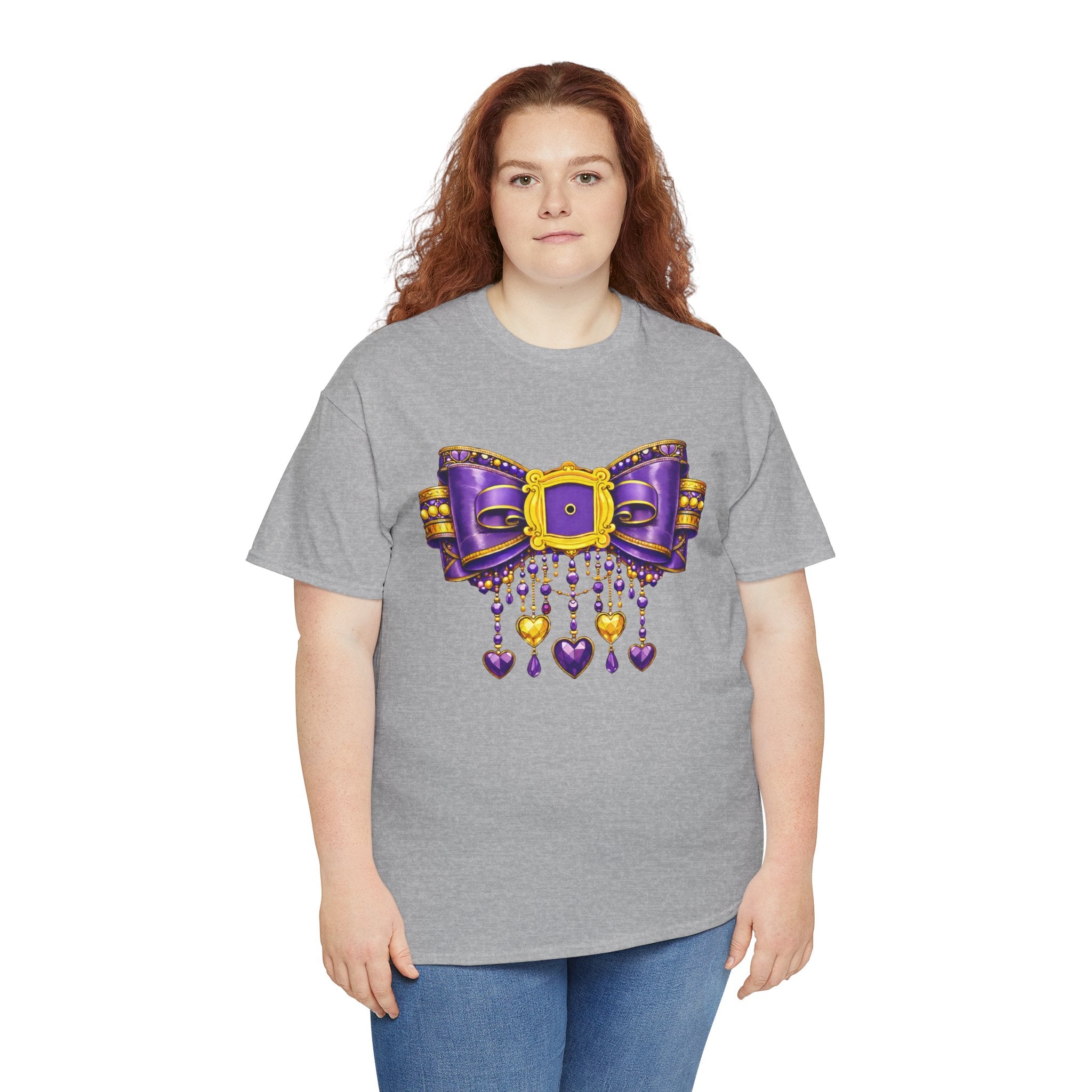 Friends Inspired Purple Bow Shirt – Coquette Chandelier Bow Graphic Tee, Girly Aesthetic Apparel