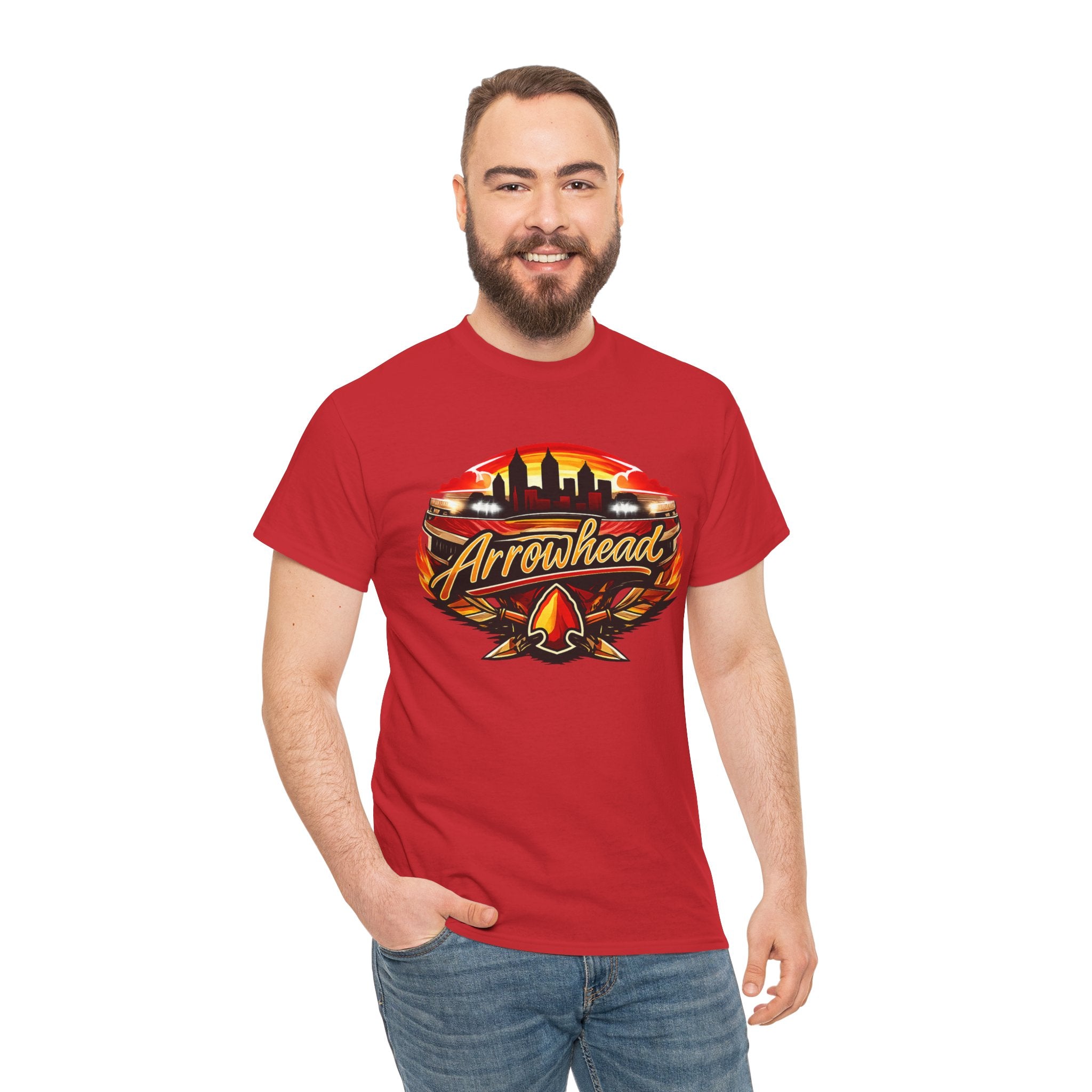 Arrowhead Kansas City Football Graphic T-Shirt – Stadium Skyline Fan Tee