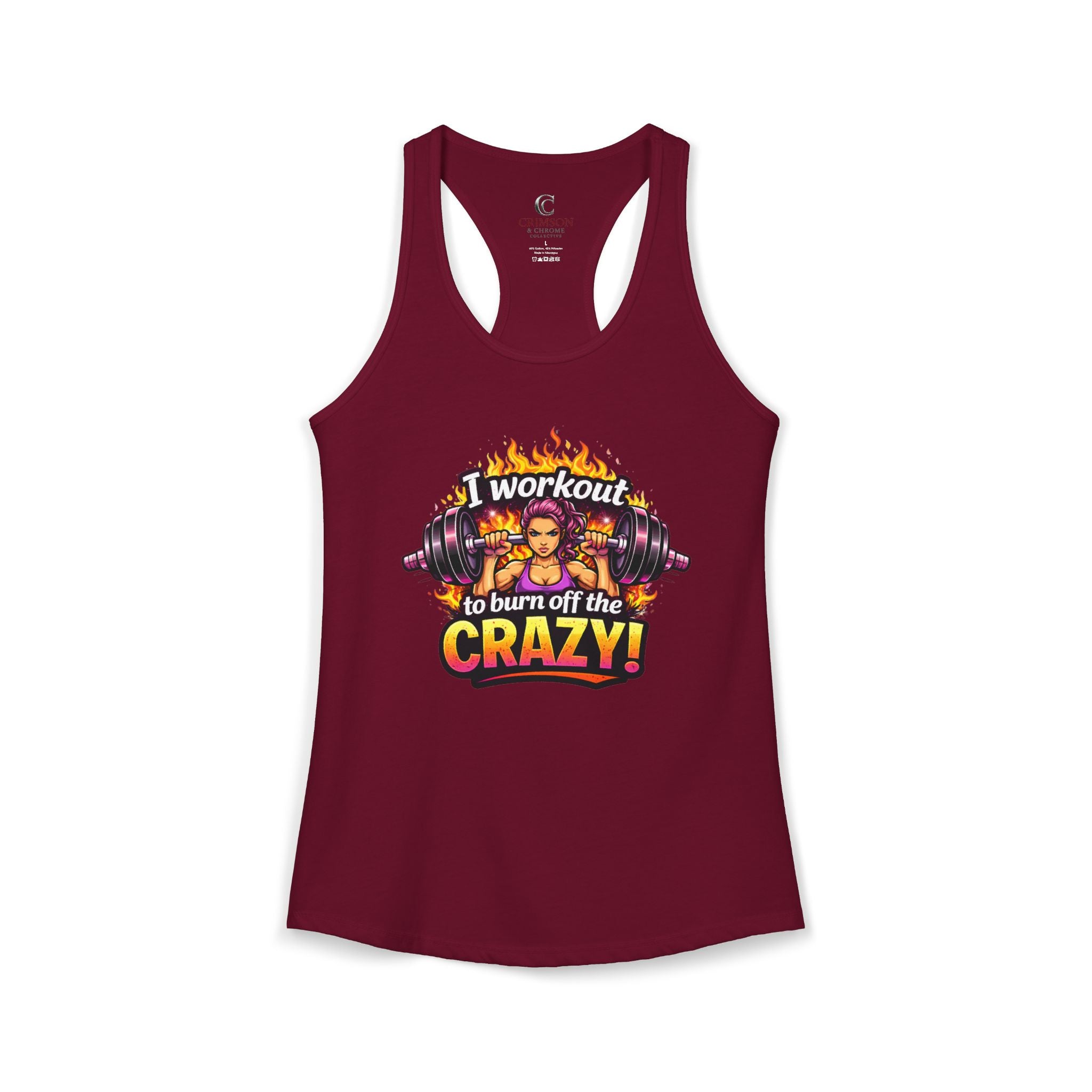 I Workout to Burn Off the Crazy Razorback Tank – Funny Women’s Gym Workout Top
