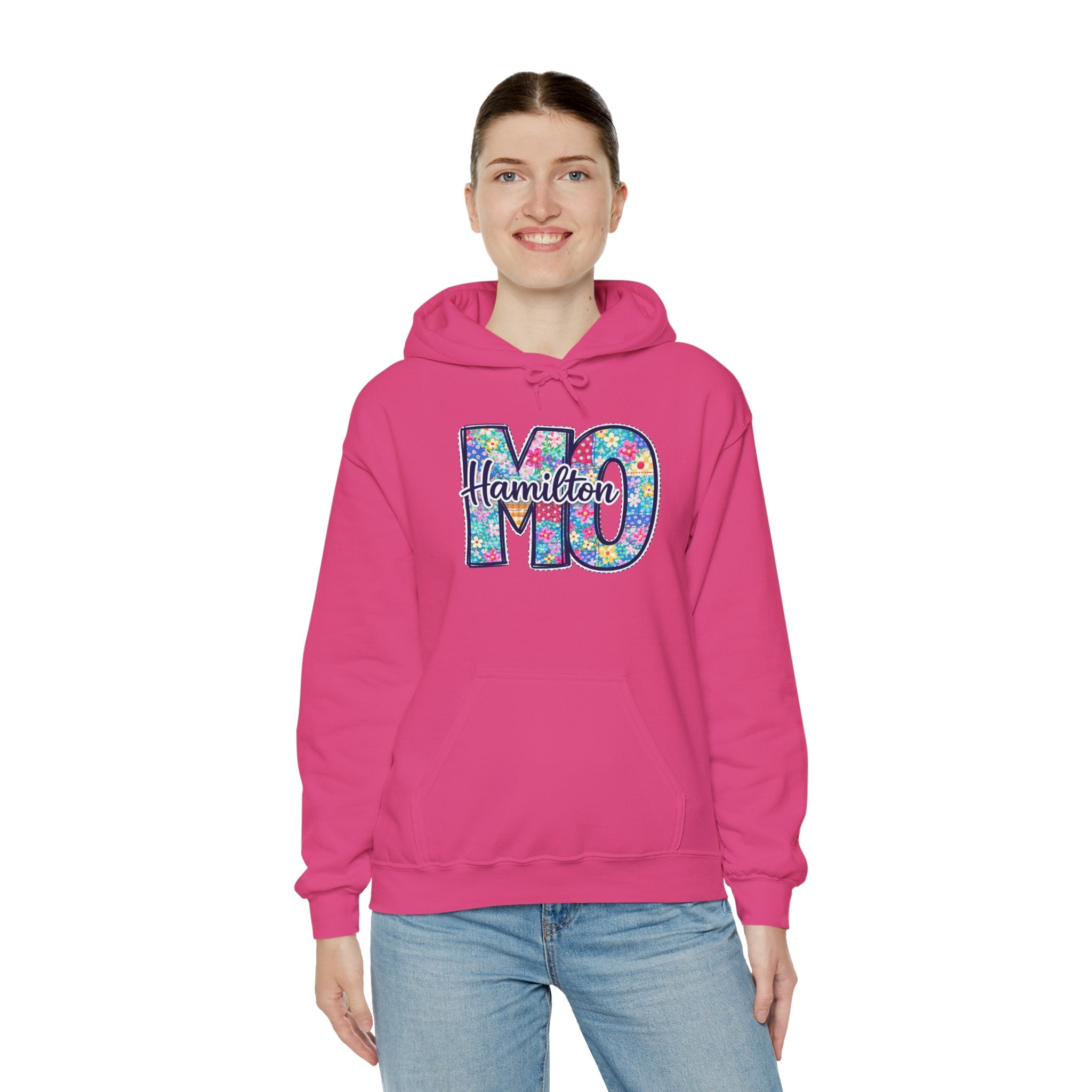 Hamilton Missouri Quilt Hoodie – MO Patchwork Hoodie, Quilters Capital Sweatshirt, Missouri Quilt Town Hoodie, Sewing Lover Gift, Cozy Quilter Hoodie