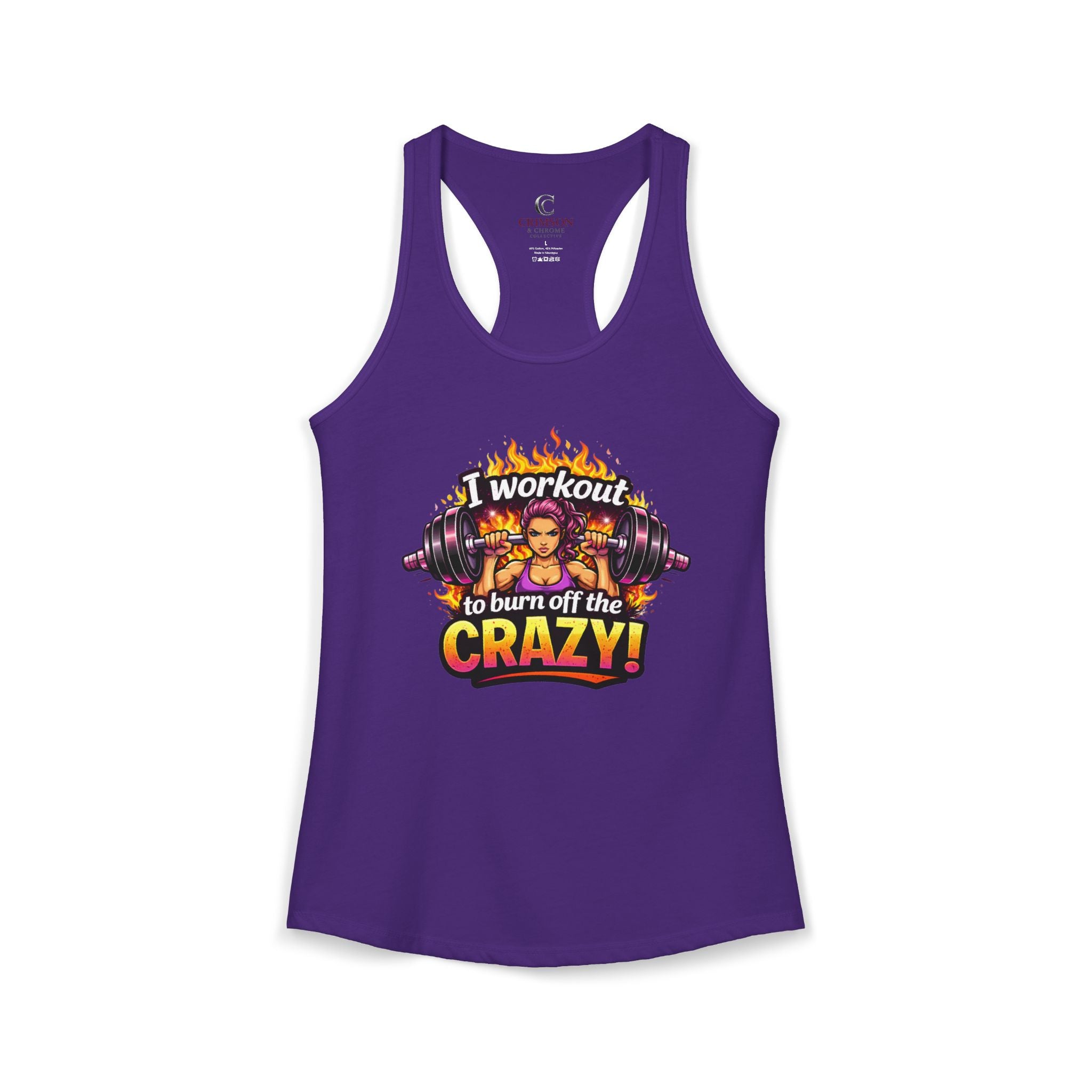 I Workout to Burn Off the Crazy Razorback Tank – Funny Women’s Gym Workout Top